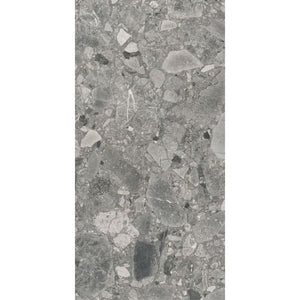 DSS Tile MG0009	VERONA DARK GREY TERRAZZO MATT RECTIFIED 300X600MM TZ6303