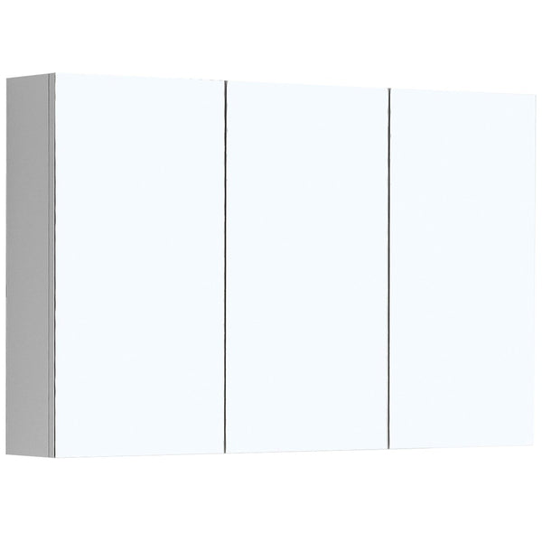 MIRO 120P BELLA Pencil Edge Mirror Shaving Cabinet Gloss White 1200x750x130mm
