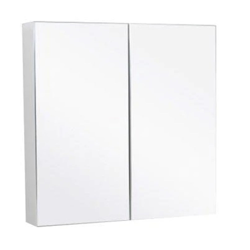 MIRO 75P BELLA Pencil Edge Mirror Shaving Cabinet Gloss White 750x750x130mm