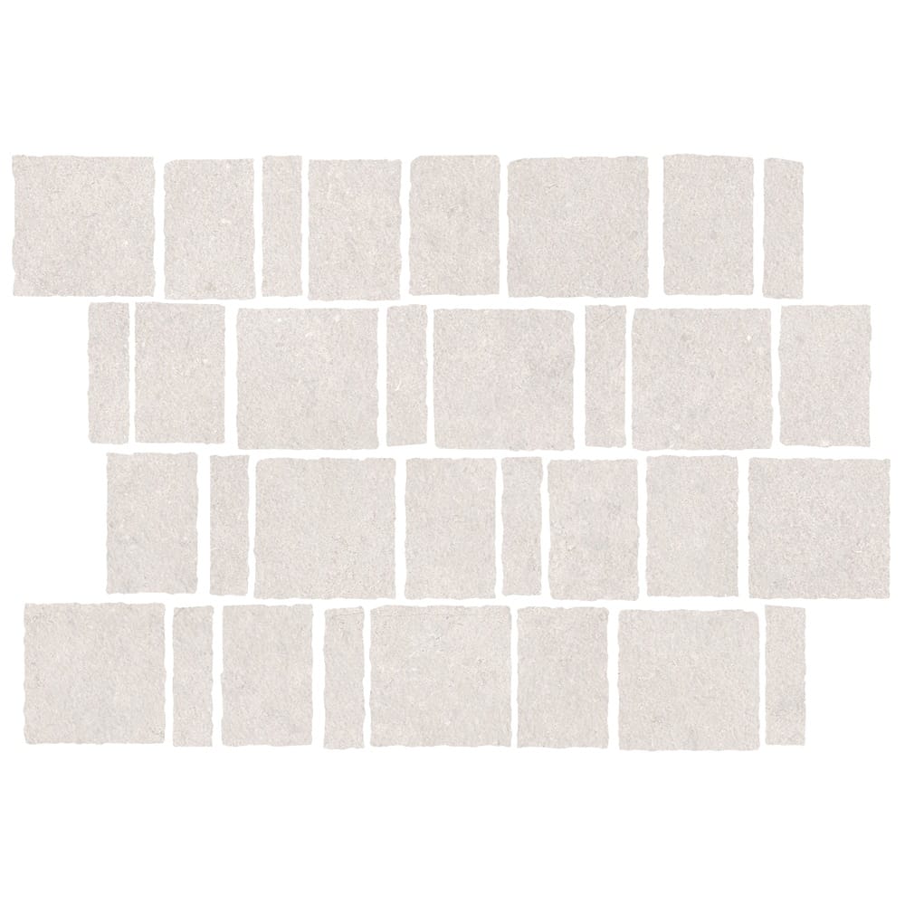 VICTILES Tile MIS003  STM01PNCMOS MISTO STONE WHITE MATT TUMBLED MOSAIC 296X396