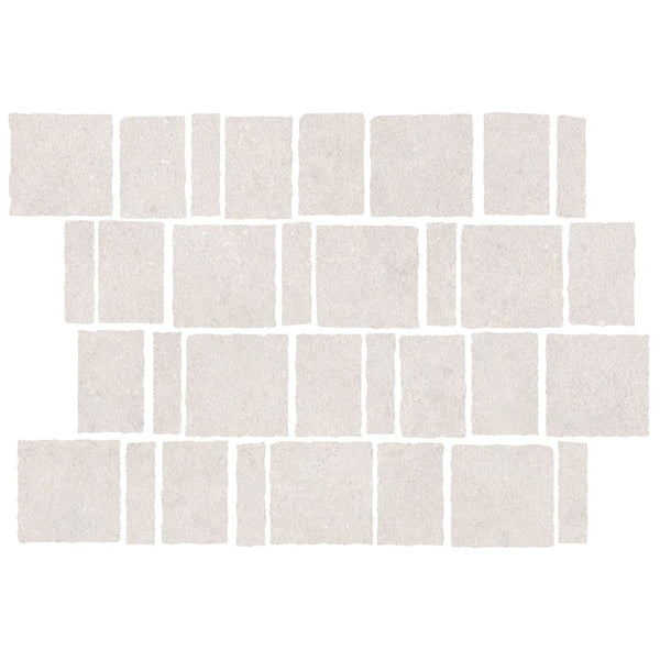 VICTILES Tile MIS003  STM01PNCMOS MISTO STONE WHITE MATT TUMBLED MOSAIC 296X396