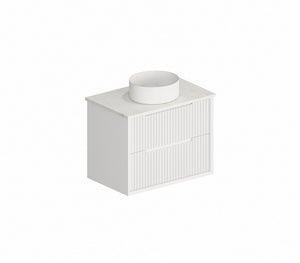 MORNINGTON 750mm Matte White Wall Hung Fluted Vanity M-WH750-MW
