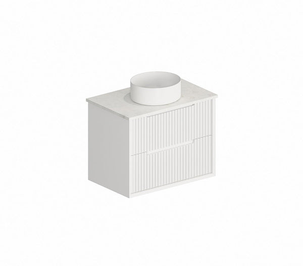 MORNINGTON 750mm Matte White Wall Hung Fluted Vanity M-WH750-MW