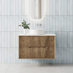 MORNINGTON 900mm Natural Oak Wall Hung Fluted Vanity M-WH900-OAK