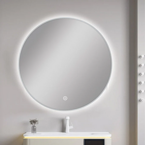 MS-R75B-N 750MM ROUND BRUSHED NICKEL FRAMED CARYSIL LED MIRROR