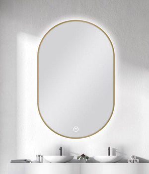 TSI Vanities MS-RW6090B-G 600 X 900MM OVAL SHAPE GOLD FRAMED CARYSIL LED MIRROR