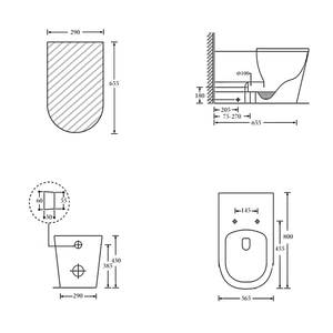 Noveen Toilets T3368 – MADRID Disabled floor pan