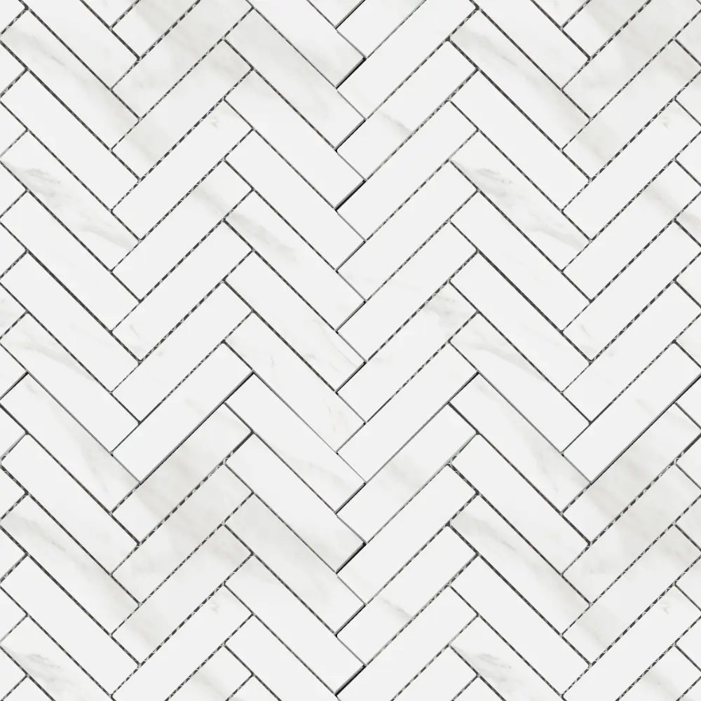 ET Tile Mamic Grigio Polished Herringbone Mosaic Tile 20x100mm