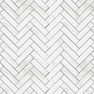 Mamic Grigio Polished Herringbone Mosaic Tile 20x100