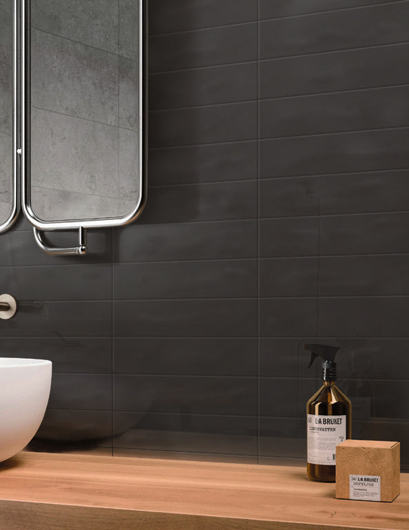 Marlow Charcoal Gloss Subway Tile 75x300mm