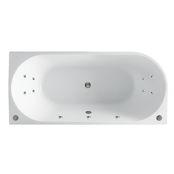 Noveen Bathtubs MILAN Spa Right Corner Bathtub 1400mm (Long) x 730mm (Wide) x 580mm (Height)