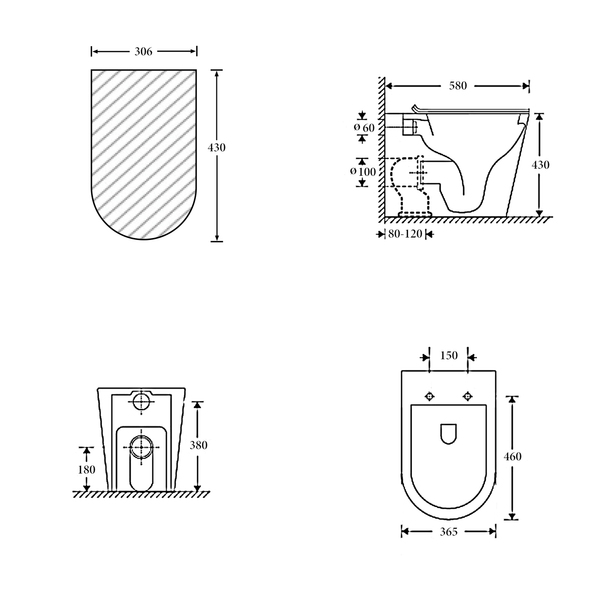Noveen Toilets T1003D – MILAN Geberit Package