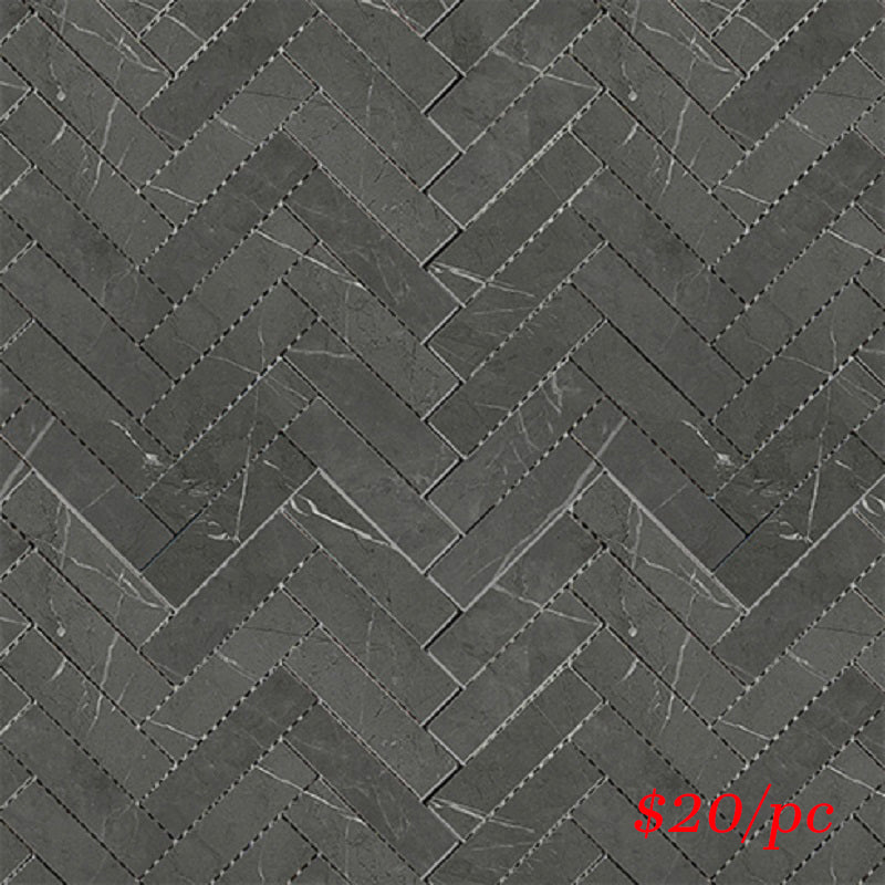 BRADARGREHER BRACCA DARK GREY MATT HERRINGBONE 20X100MM (287X281MM)