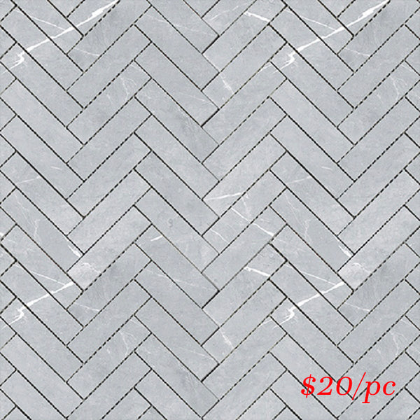 BRALIGGREHER BRACCA LIGHT GREY MATT HERRINGBONE 20X100MM (287X281MM)