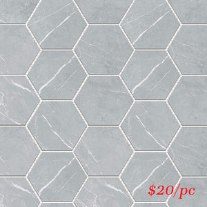 BRALIGGREHEX BRACCA LIGHT GREY HEXAGON 100X100MM (292X252MM)