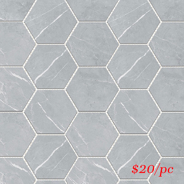 BRALIGGREHEX BRACCA LIGHT GREY HEXAGON 100X100MM (292X252MM)