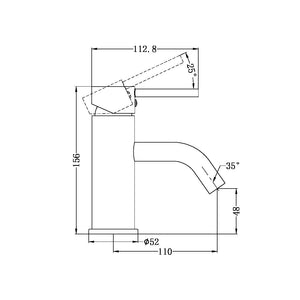 DOLCE BASIN MIXER STYLISH SPOUT BRUSHED NICKEL (NR250802aBN)