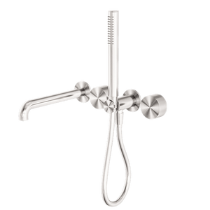 KARA PROGRESSIVE SHOWER SYSTEM SEPARATE PLATE WITH SPOUT 230/250MM BRUSHED NICKEL