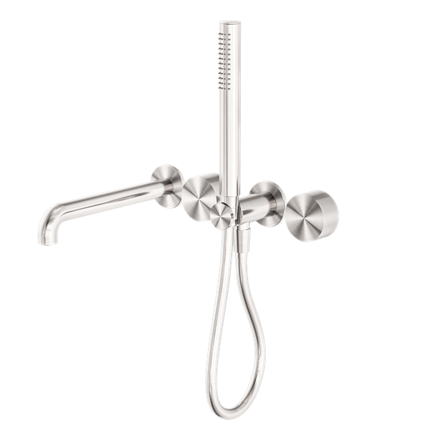 KARA PROGRESSIVE SHOWER SYSTEM SEPARATE PLATE WITH SPOUT 230/250MM BRUSHED NICKEL