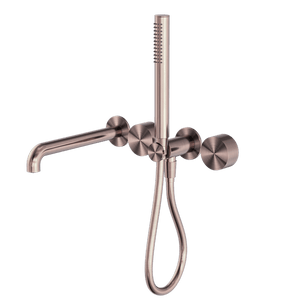 KARA PROGRESSIVE SHOWER SYSTEM SEPARATE PLATE WITH SPOUT 230/250MM BRUSHED BRONZE