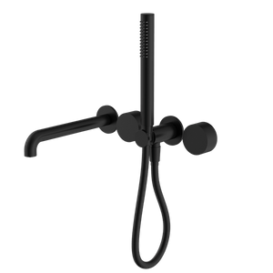 KARA PROGRESSIVE SHOWER SYSTEM SEPARATE PLATE WITH SPOUT 230/250MM MATTE BLACK