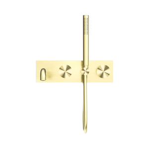 Nero Showers KARA PROGRESSIVE SHOWER SYSTEM WITH SPOUT 230/250MM BRUSHED GOLD
