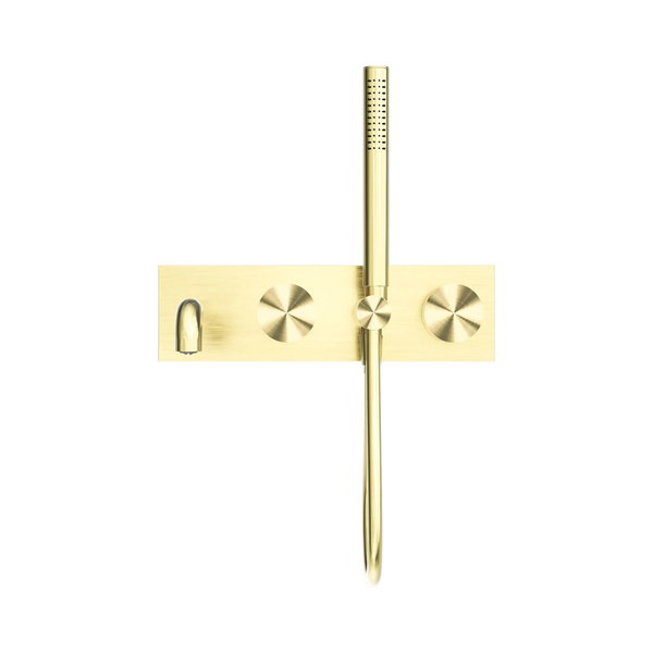 Nero Showers KARA PROGRESSIVE SHOWER SYSTEM WITH SPOUT 230/250MM BRUSHED GOLD