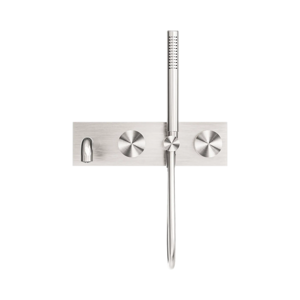 Nero Showers KARA PROGRESSIVE SHOWER SYSTEM WITH SPOUT 230/250MM BRUSHED NICKEL