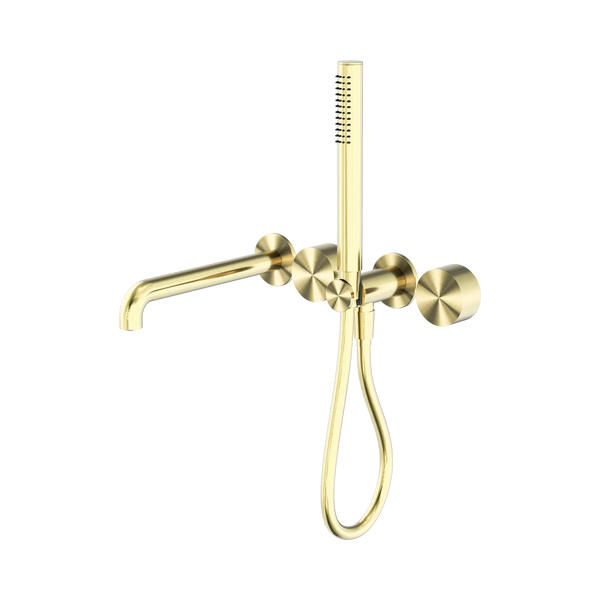 Nero Showers KARA PROGRESSIVE SHOWER SYSTEM SEPARATE PLATE WITH SPOUT 230/250MM BRUSHED GOLD