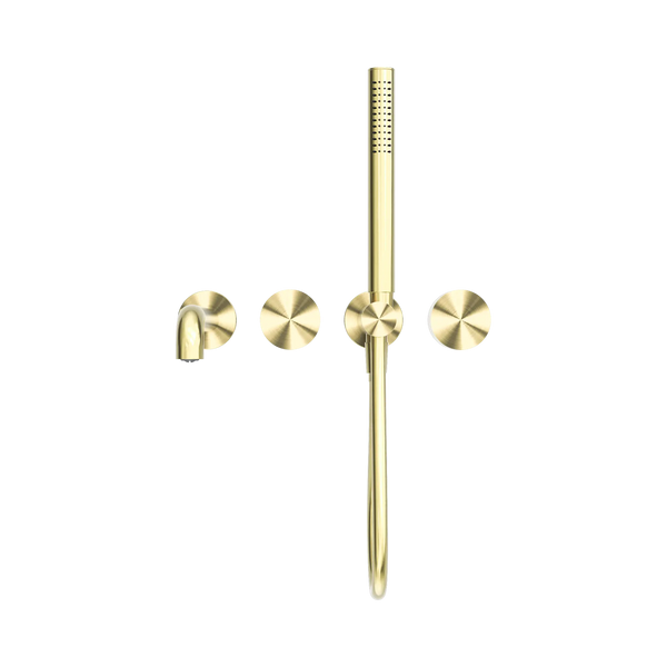 Nero Showers KARA PROGRESSIVE SHOWER SYSTEM SEPARATE PLATE WITH SPOUT 230/250MM BRUSHED GOLD