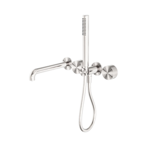 Nero Showers KARA PROGRESSIVE SHOWER SYSTEM SEPARATE PLATE WITH SPOUT 230/250MM BRUSHED NICKEL
