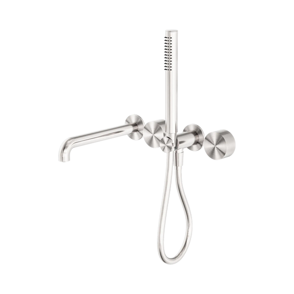 Nero Showers KARA PROGRESSIVE SHOWER SYSTEM SEPARATE PLATE WITH SPOUT 230/250MM BRUSHED NICKEL