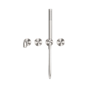 Nero Showers KARA PROGRESSIVE SHOWER SYSTEM SEPARATE PLATE WITH SPOUT 230/250MM BRUSHED NICKEL
