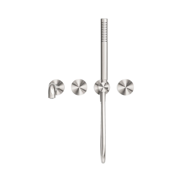Nero Showers KARA PROGRESSIVE SHOWER SYSTEM SEPARATE PLATE WITH SPOUT 230/250MM BRUSHED NICKEL
