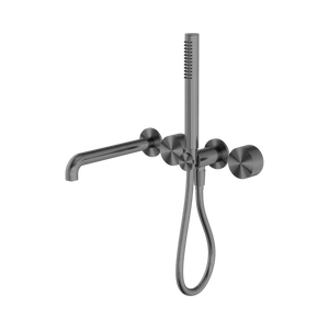 Nero Showers KARA PROGRESSIVE SHOWER SYSTEM SEPARATE PLATE WITH SPOUT 230/250MM GUN METAL