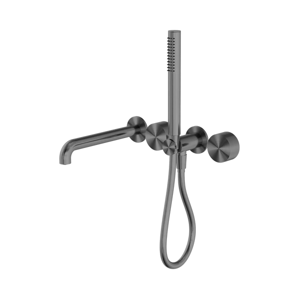 Nero Showers KARA PROGRESSIVE SHOWER SYSTEM SEPARATE PLATE WITH SPOUT 230/250MM GUN METAL
