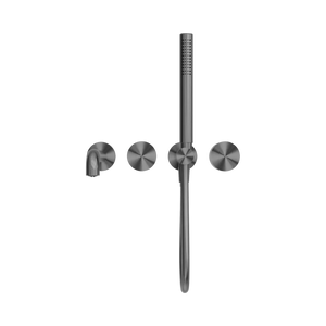 Nero Showers KARA PROGRESSIVE SHOWER SYSTEM SEPARATE PLATE WITH SPOUT 230/250MM GUN METAL