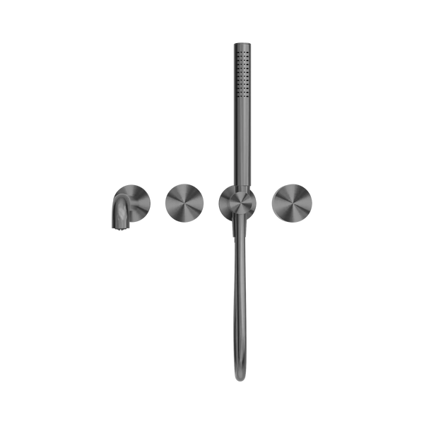 Nero Showers KARA PROGRESSIVE SHOWER SYSTEM SEPARATE PLATE WITH SPOUT 230/250MM GUN METAL