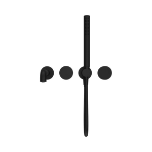 Nero Showers KARA PROGRESSIVE SHOWER SYSTEM SEPARATE PLATE WITH SPOUT 230/250MM MATTE BLACK