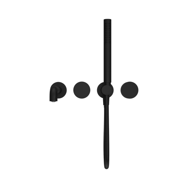 Nero Showers KARA PROGRESSIVE SHOWER SYSTEM SEPARATE PLATE WITH SPOUT 230/250MM MATTE BLACK