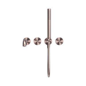 Nero Showers KARA PROGRESSIVE SHOWER SYSTEM SEPARATE PLATE WITH SPOUT 230/250MM BRUSHED BRONZE