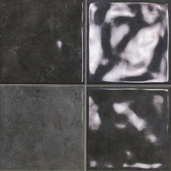OMECHG22 OMEGA12 SCORED GRAFITO CHARCOAL GLOSS 243X243MM Made in Spain