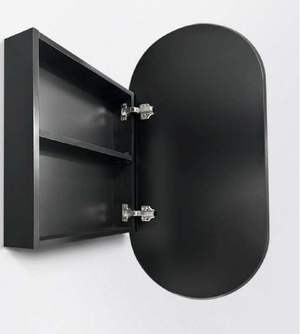 OSH-4590MB Krystal Collection 450X900x120MM Matt Black SHAVING CABINET