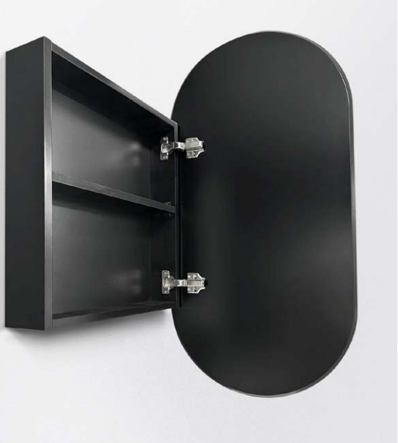 OSH-4590MB Krystal Collection 450X900x120MM Matt Black SHAVING CABINET