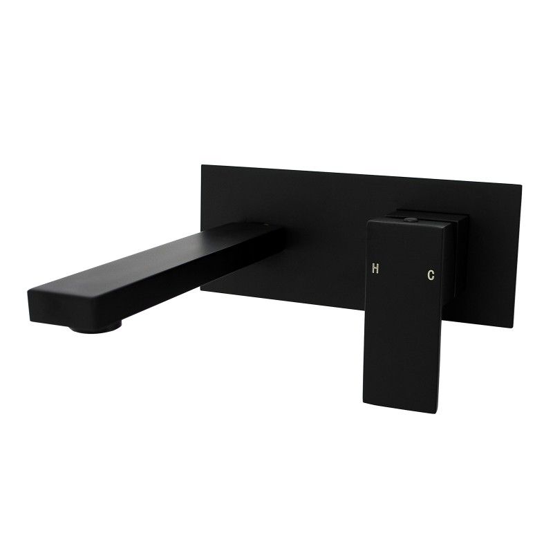 BLAZE Series Black Bathtub/Basin Wall Mixer With Spout OX0113.BM
