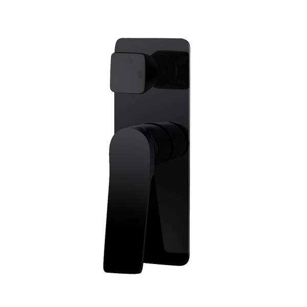 RUSHY Series Square Black Wall Mixer With Diverter OX0155.ST