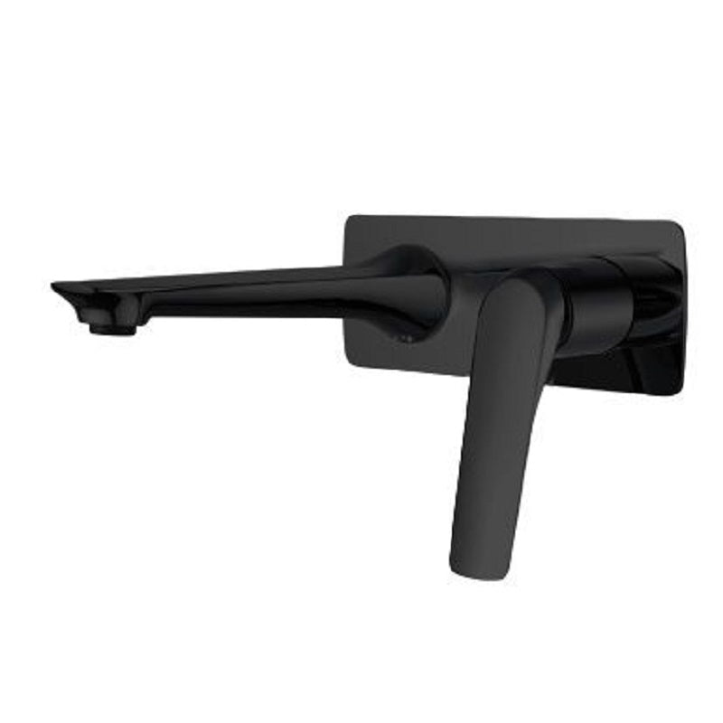 AU Series Square Black Bathtub/Basin Wall Mixer With Spout OX0159.BM