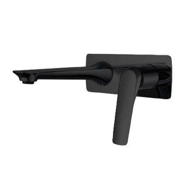 AU Series Square Black Bathtub/Basin Wall Mixer With Spout OX0159.BM