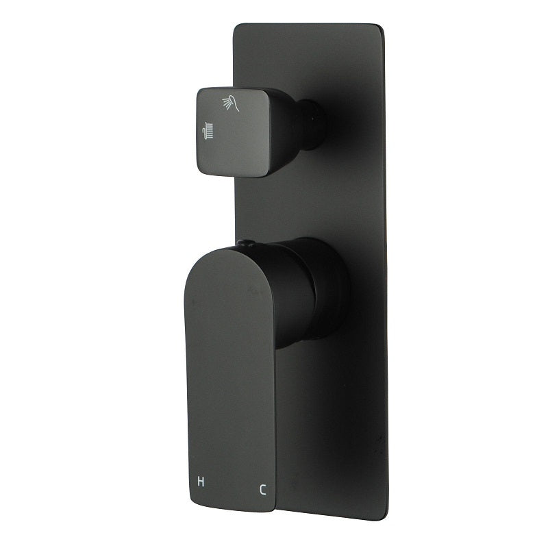 OX0165-2.ST VOG SOLID BRASS BLACK BATH/SHOWER WALL MIXER WITH DIVERTER WALL MOUNTED