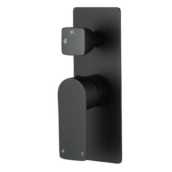 OX0165-2.ST VOG SOLID BRASS BLACK BATH/SHOWER WALL MIXER WITH DIVERTER WALL MOUNTED